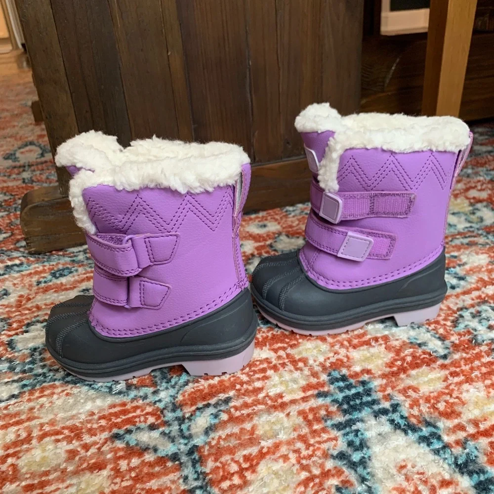 Cat & Jack Purple and Gray Snow Boots - Picture 4 of 8
